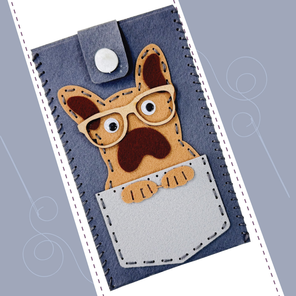 iCraft Felt Dog Pouch Craft Kit for Kids - Stitch & Create iCraft